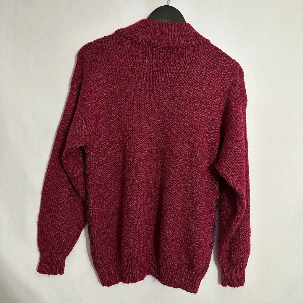 DHI Fair Isle Vintage Sweater Mockneck Size Medium 90s Art Teacher Viral TikTok Pink - Image 4