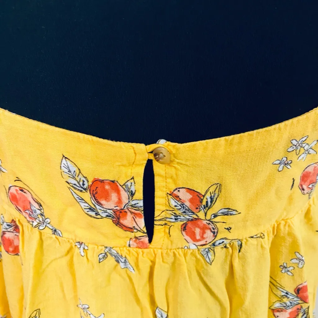 Copper Key Babydoll‎ Yellow Mini Dress Peaches Adjustable Straps XS Cottage Farm - Image 4