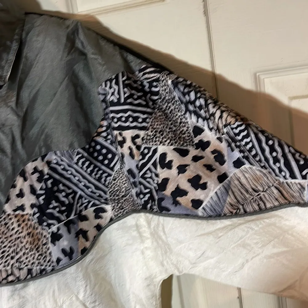 Vintage Ville Franche 1990s Colorblock Windbreaker Jacket Animal Print M Size M - Image 10