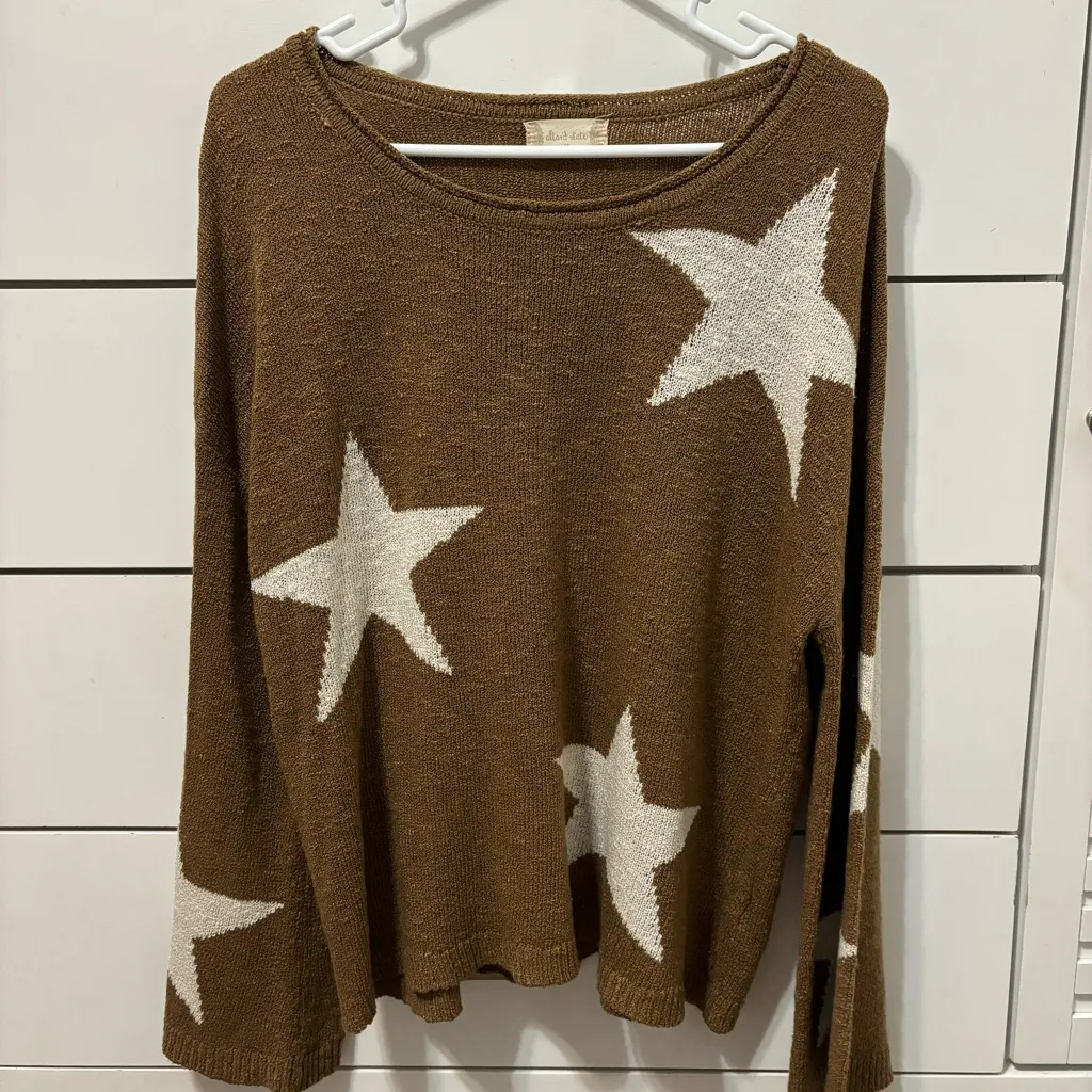 Altar'd State Altar’d State Brown Star Sweater - Image 2