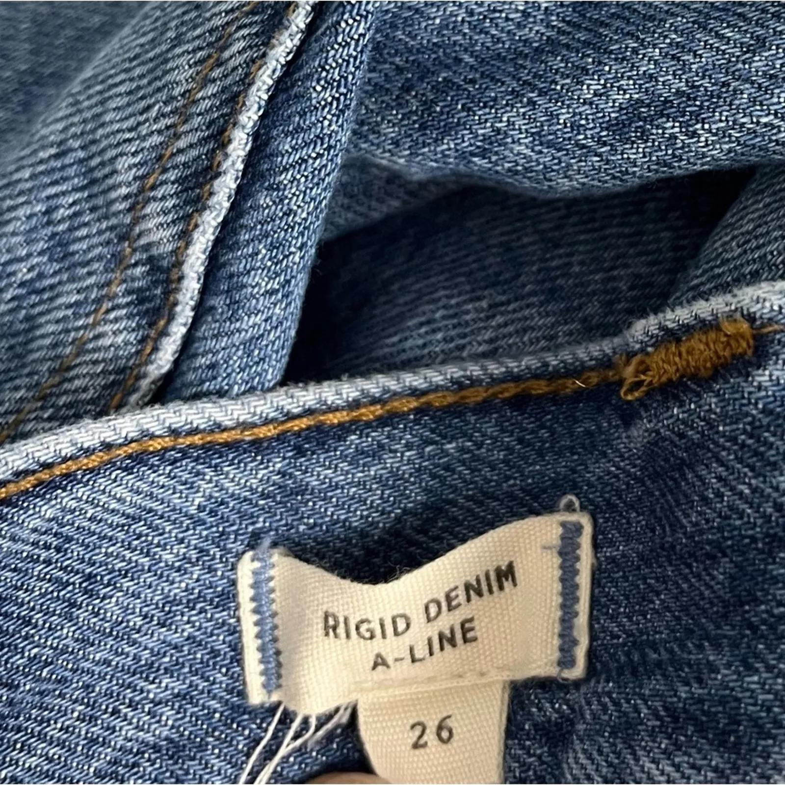 Madewell Rigid Denim Jean A-Line Skirt Pockets 100% Cotton Blue Women’s 26 - Image 5