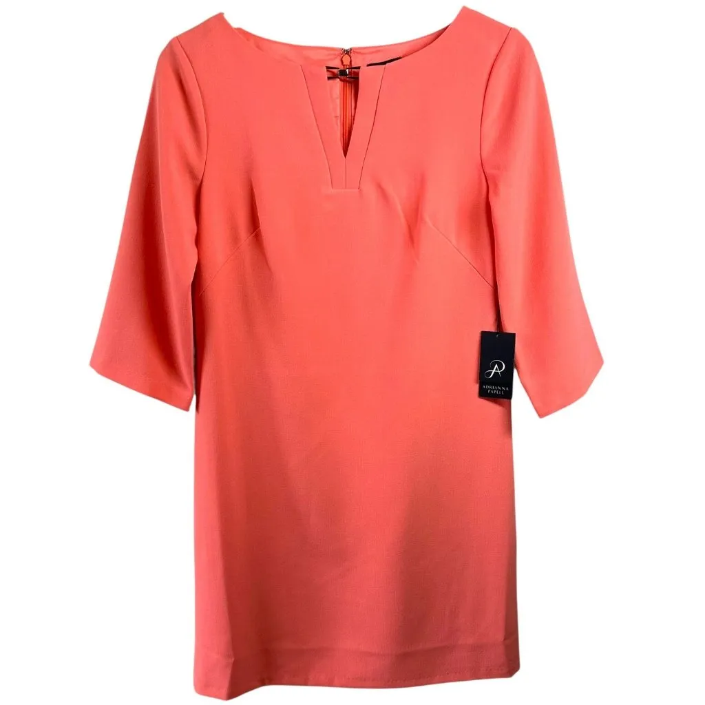 NWT Adrianna Papell Melon Crepe Sheath Dress – Women’s Size 8 - Image 6