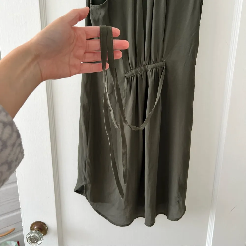 H&M Olive Green Khaki Sleeveless Shirt Dresss Size 0 EUC - Image 6