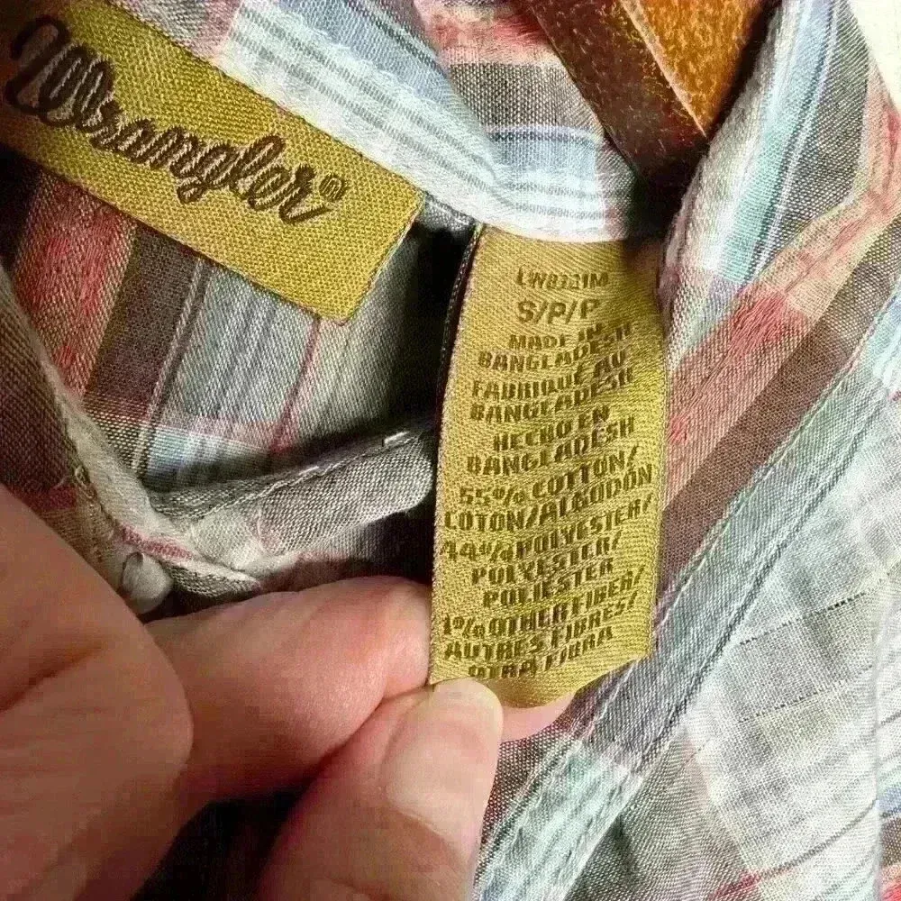 Wrangler pearl snap long sleeved Western‎ shirt Sz S - Image 3