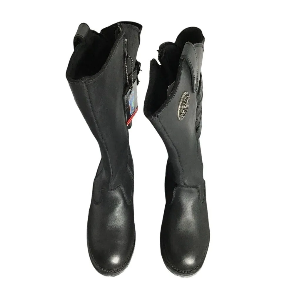 Milwaukee Leather Women's Moto Biker Boots Black Buckle Leather Size 8 - Image 4