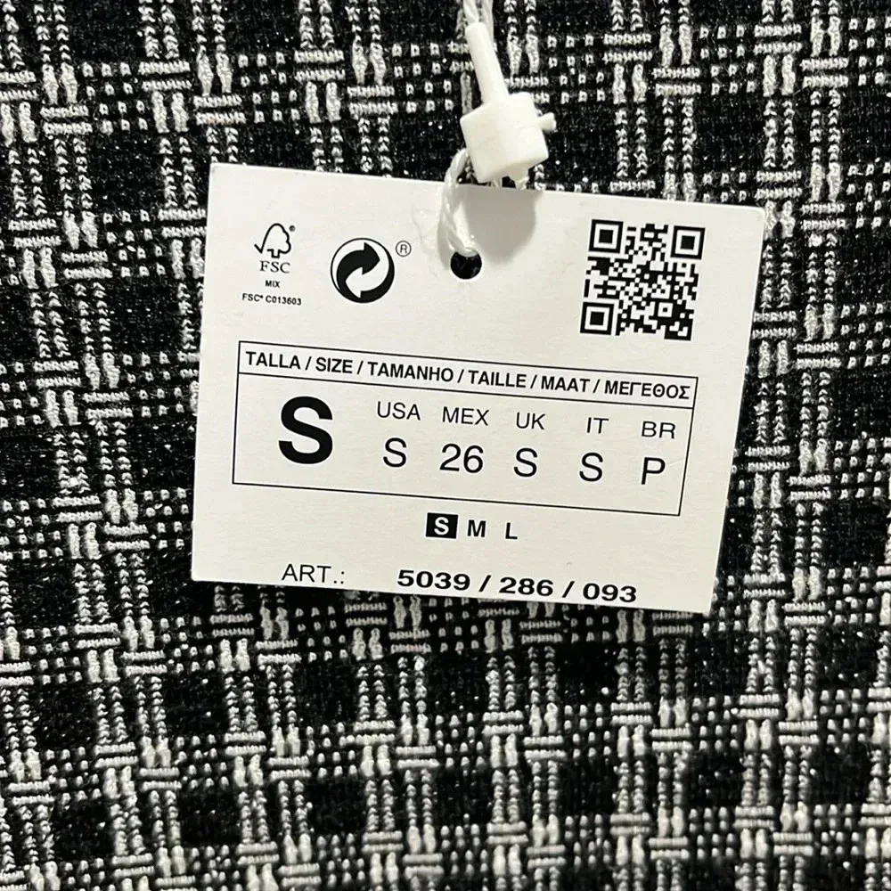 NWT plaid mini skirt small plaid black white mini skirt 90s Y2K style Zara skirt - Image 2