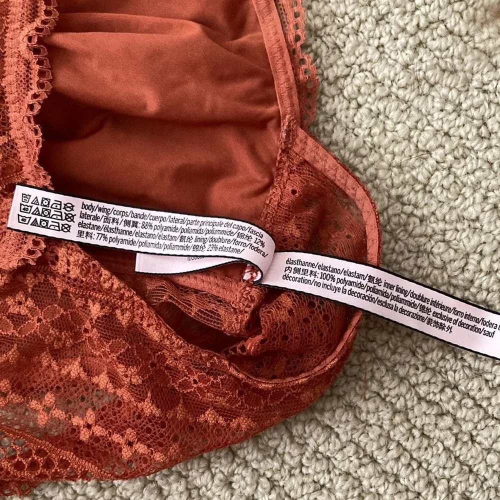 Victoria’s Secret Orange Bralette Racerback Light Support Long Line Small VEUC - Image 4