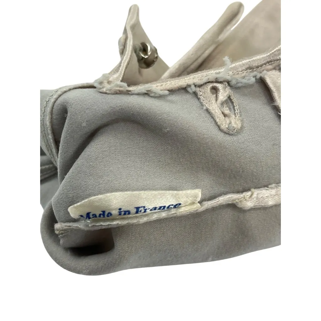 Vintage Stretchies Beige Helanca Nylon Gloves Made In France 1L Size M - Image 4