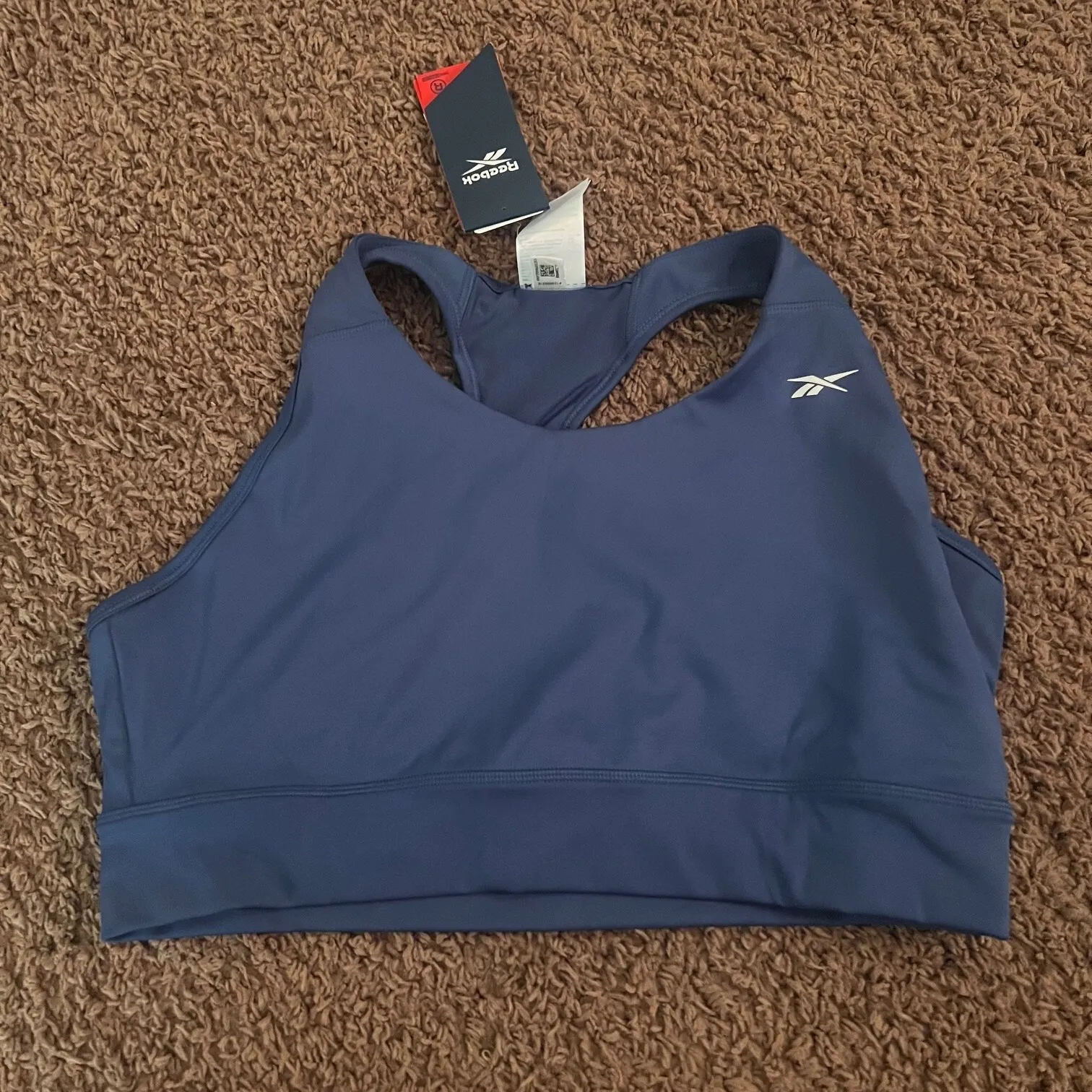 Reebok Womens Running Sports Bra Full Support Racerback Size 2XL Tulu Blue NWT‎ - Image 3