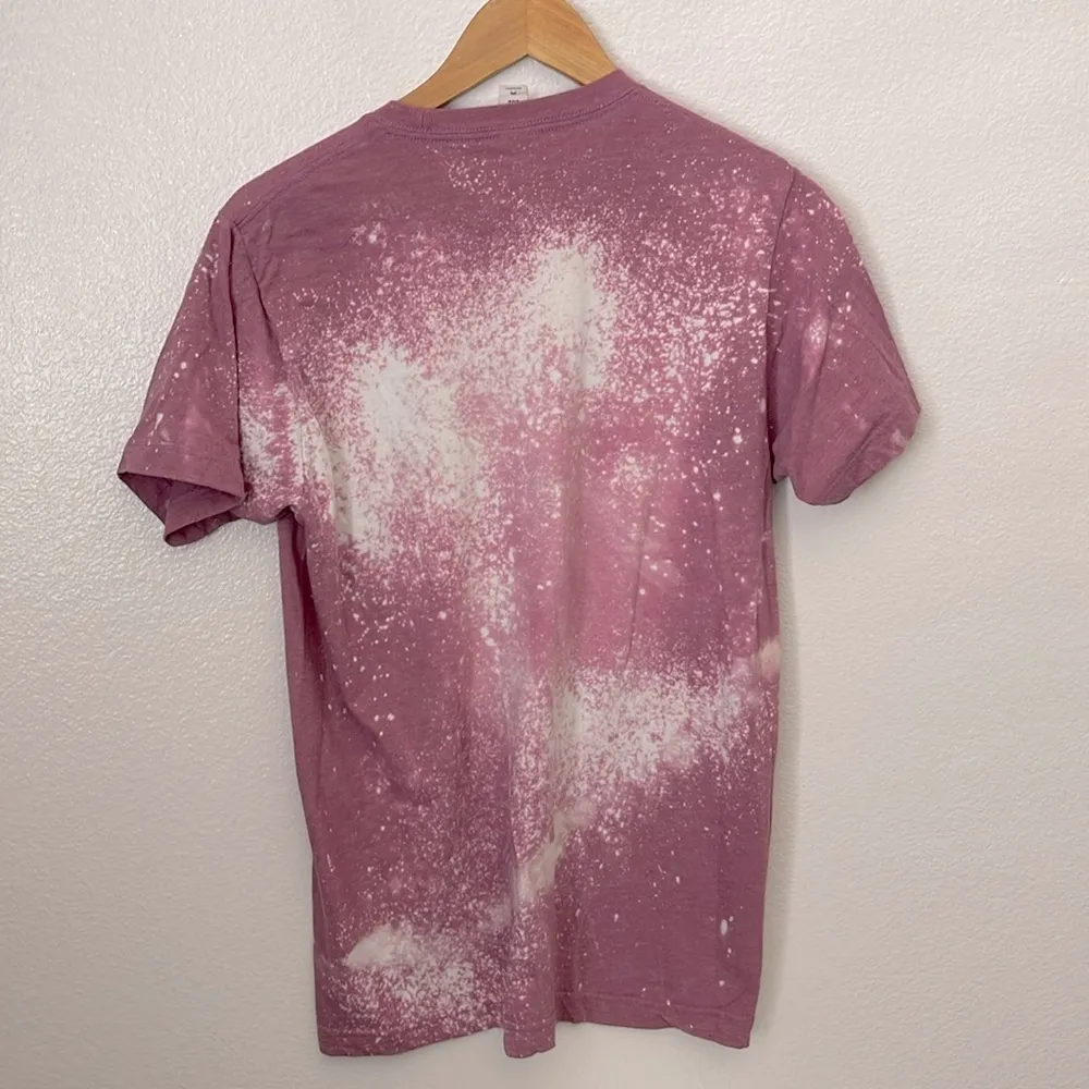 Bob Dylan 1964 concert graphic tee bleach splatter M Pink Size M - Image 4
