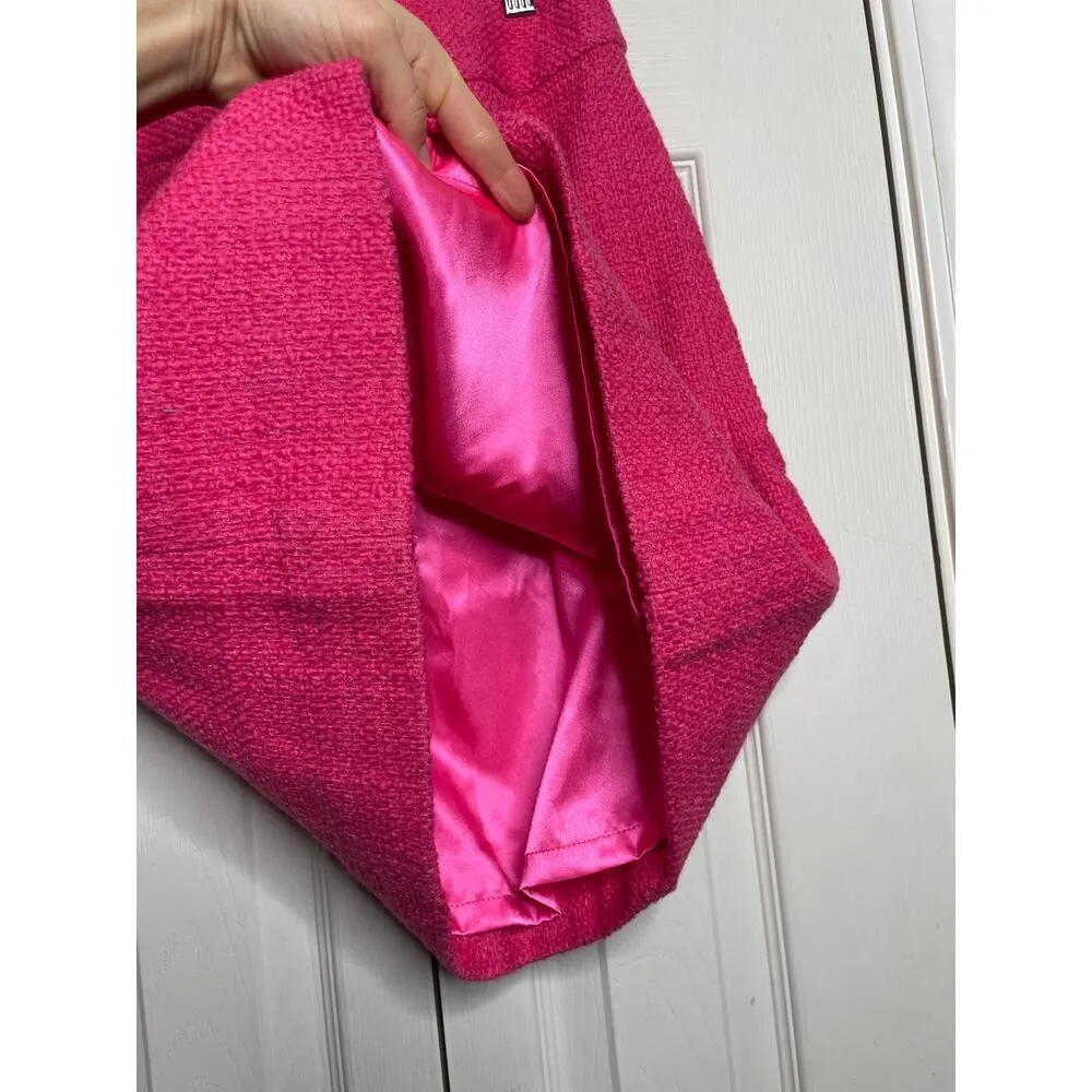 NEW Vintage An Original Milly NY Pink Wool Silk Skirt Womens Size 2 Gold Chain - Image 10