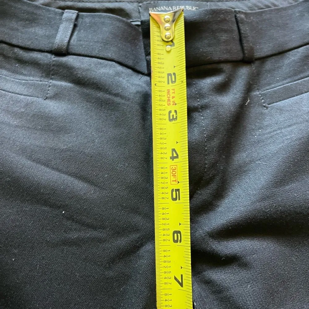 Banana Republic Black Ankle Pants Cropped Sloan Fit Trousers Capri Formal SZ 0P - Image 9