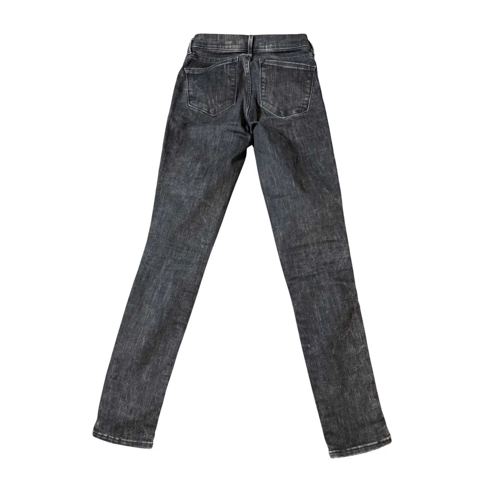 Gap 1969 Size 25 R True Skinny Black Jeans Distressed Women 28" Inseam Low Rise - Image 5