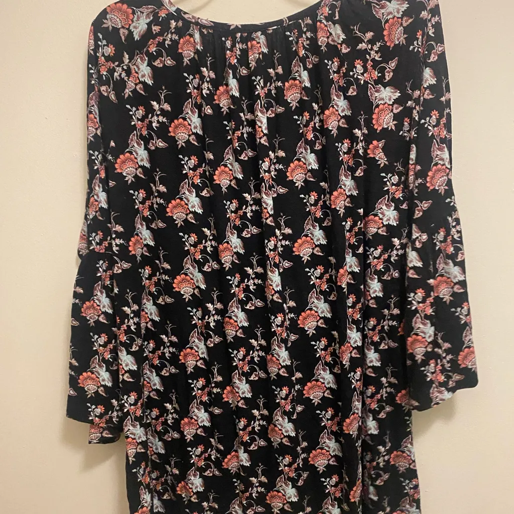 Eliane Rose Womens Floral Top Blouse 2X 2XL Bust 54” Black Blue Orange Print - Image 5