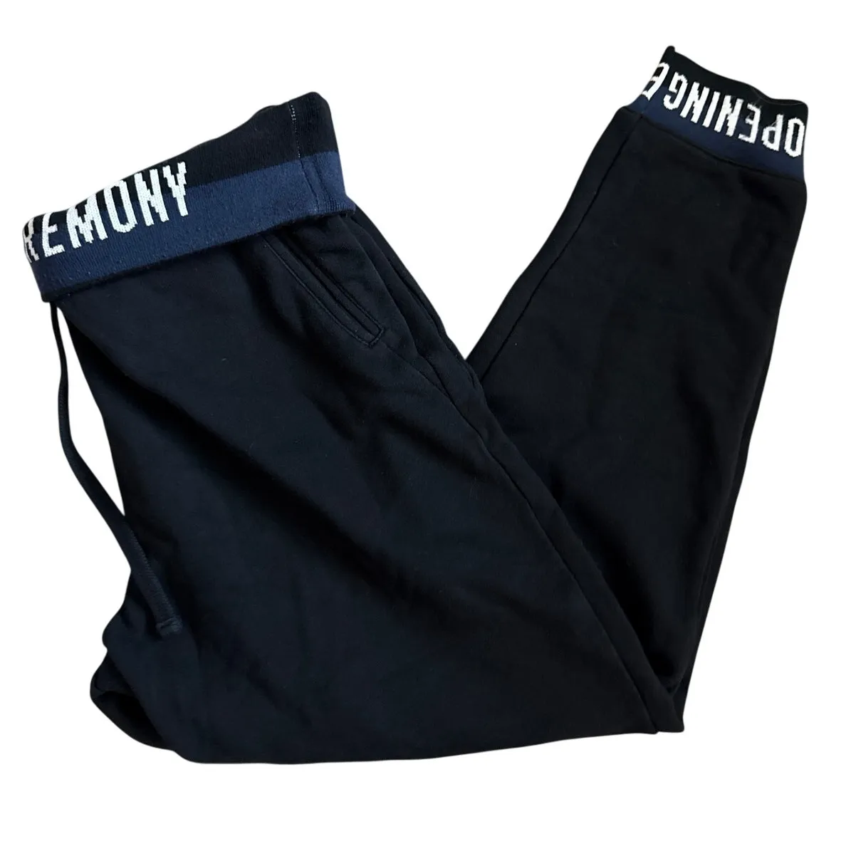 Opening Ceremony Signature Logo Foldover Waist Joggers Black Size Large - Image 7
