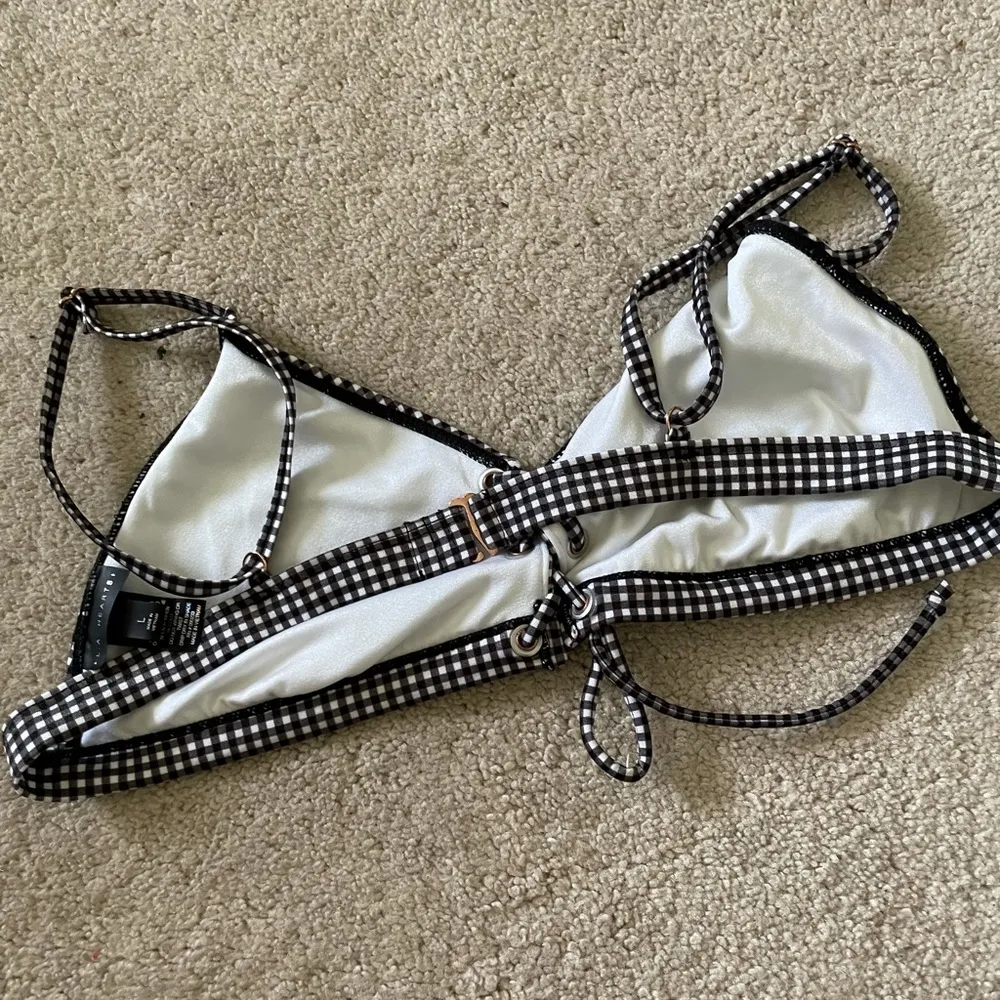 LA hearts black white gingham bikini top - Image 2