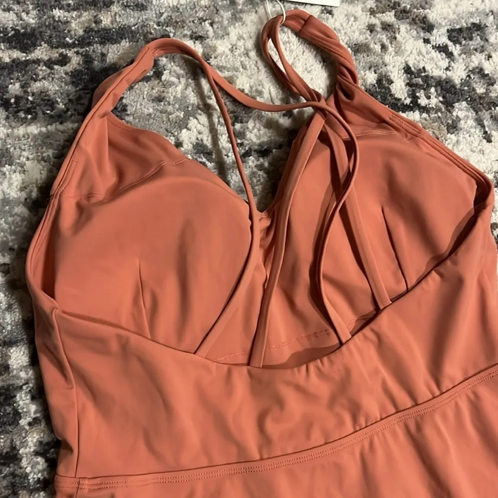 Halara‎ Softlyzero Plush Backless Crisscross Active Dress Large Sun Baked NWT - Image 8