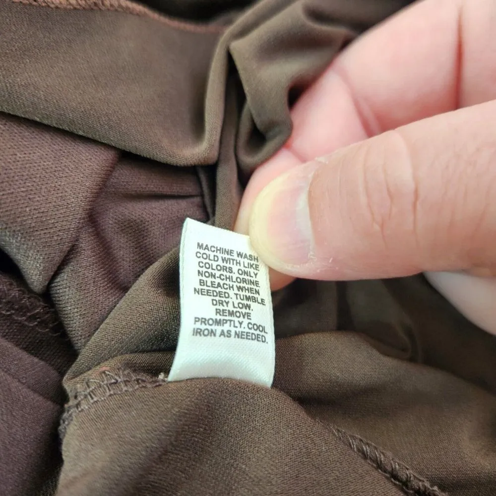 Cato Womens XL Brown Sleeveless Peplum Tank Cinched Shoulders Lined - Image 4