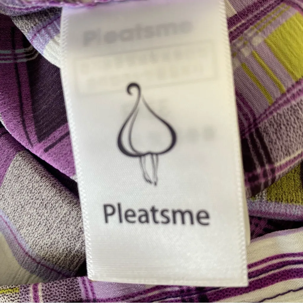 Pleatsme Pintuck Plaid MIDI Dress in size L Size L - Image 13