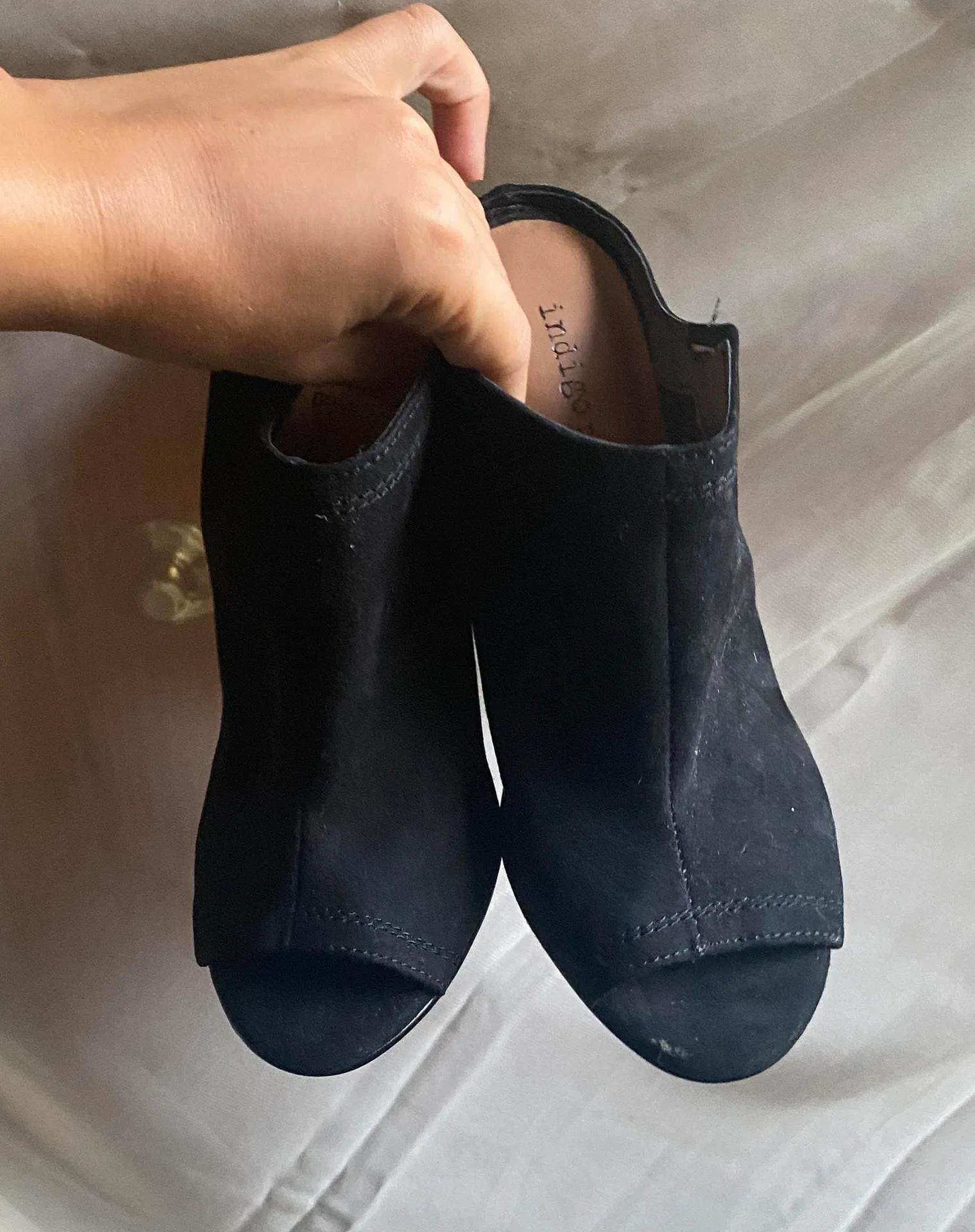 indigo. Mules Heels Black Suede - Image 4