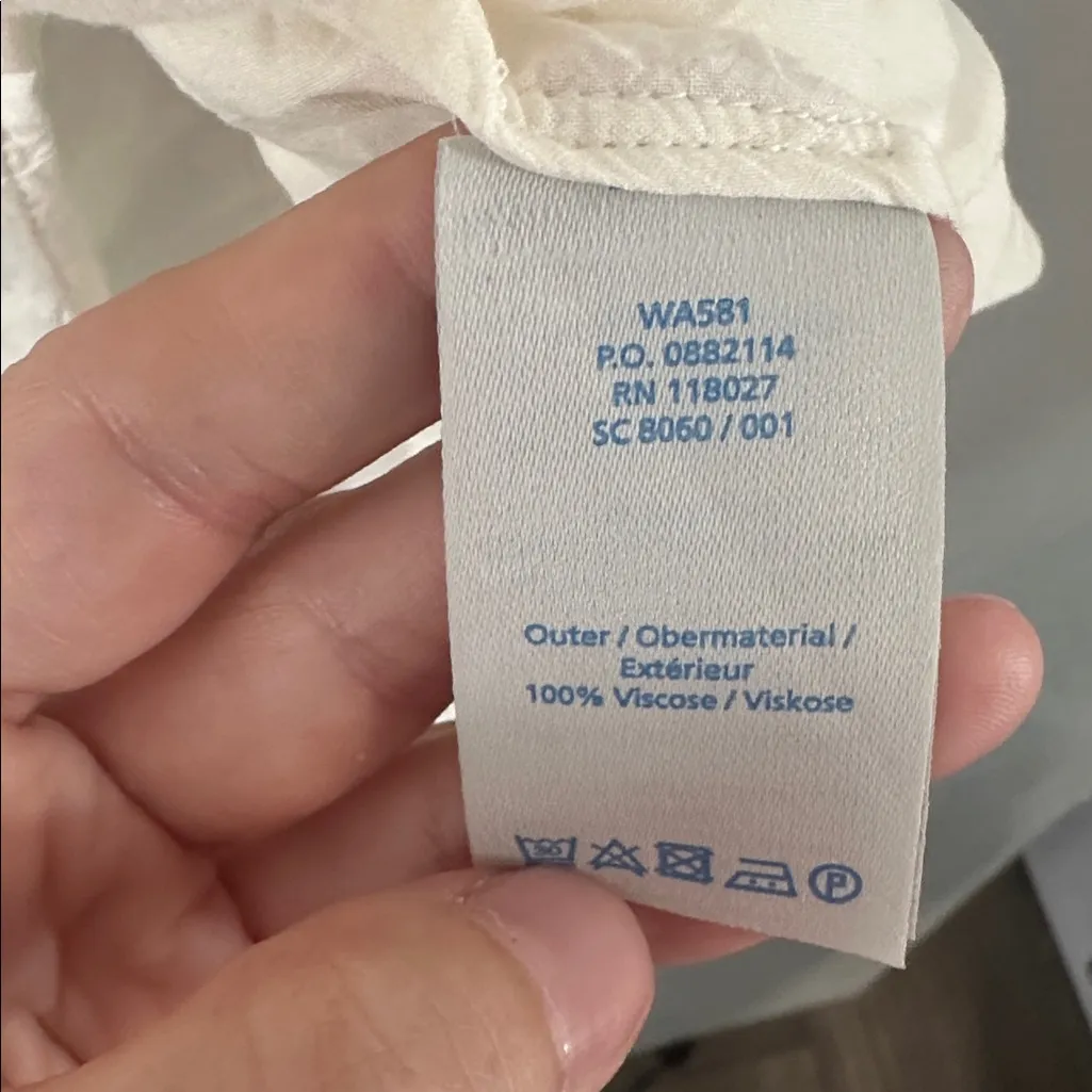 Boden Ivory Sleeveless Button Henley‎ Blouse 100% Viscose White Size 6 - Image 4