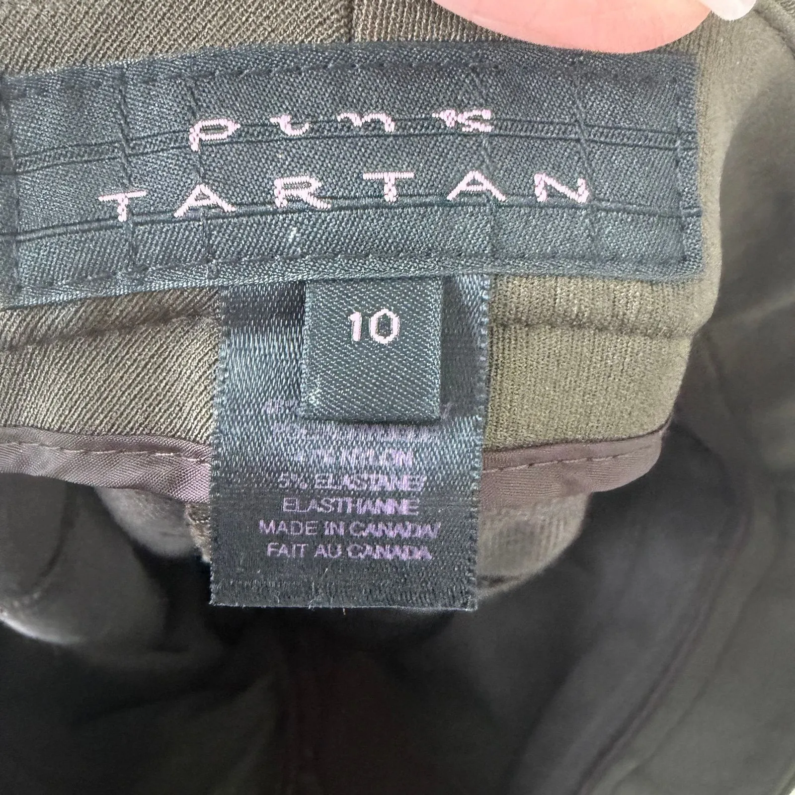 Pink Tartan Brown Stretch Trousers Pants Womens Size 10 Straight Career Casual - Image 7