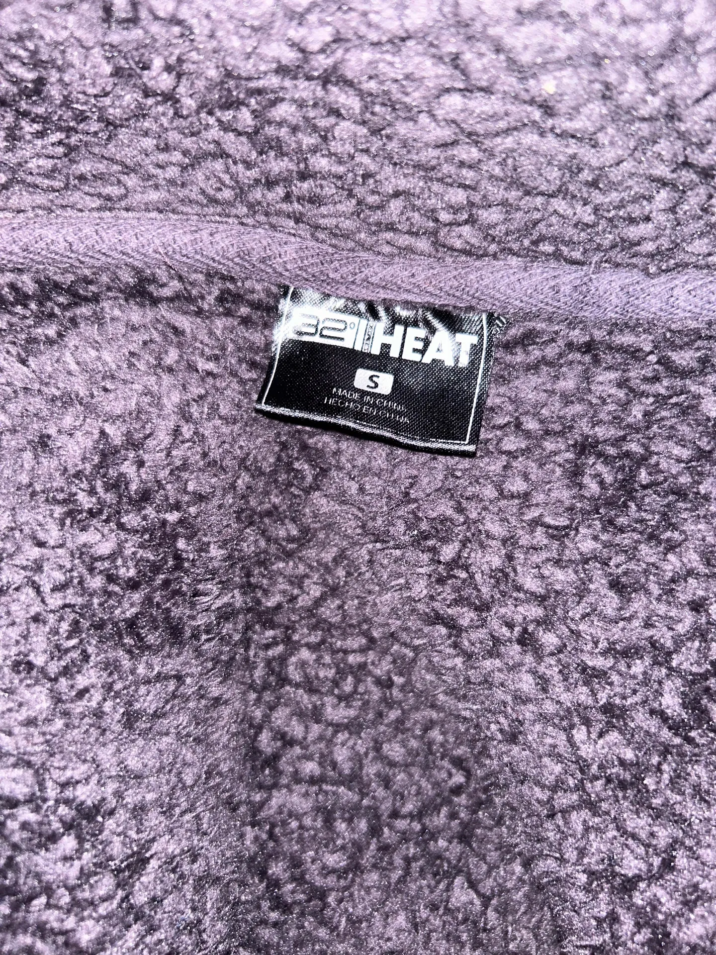 Dark Purple Sherpa Zip Up Jacket Size Small - Image 4