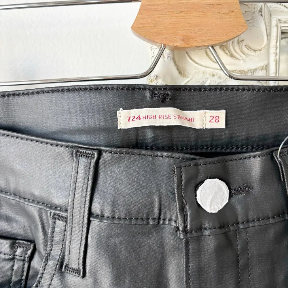 Levi’s Coated Hi Rise Slim Straight Jeans - Image 3