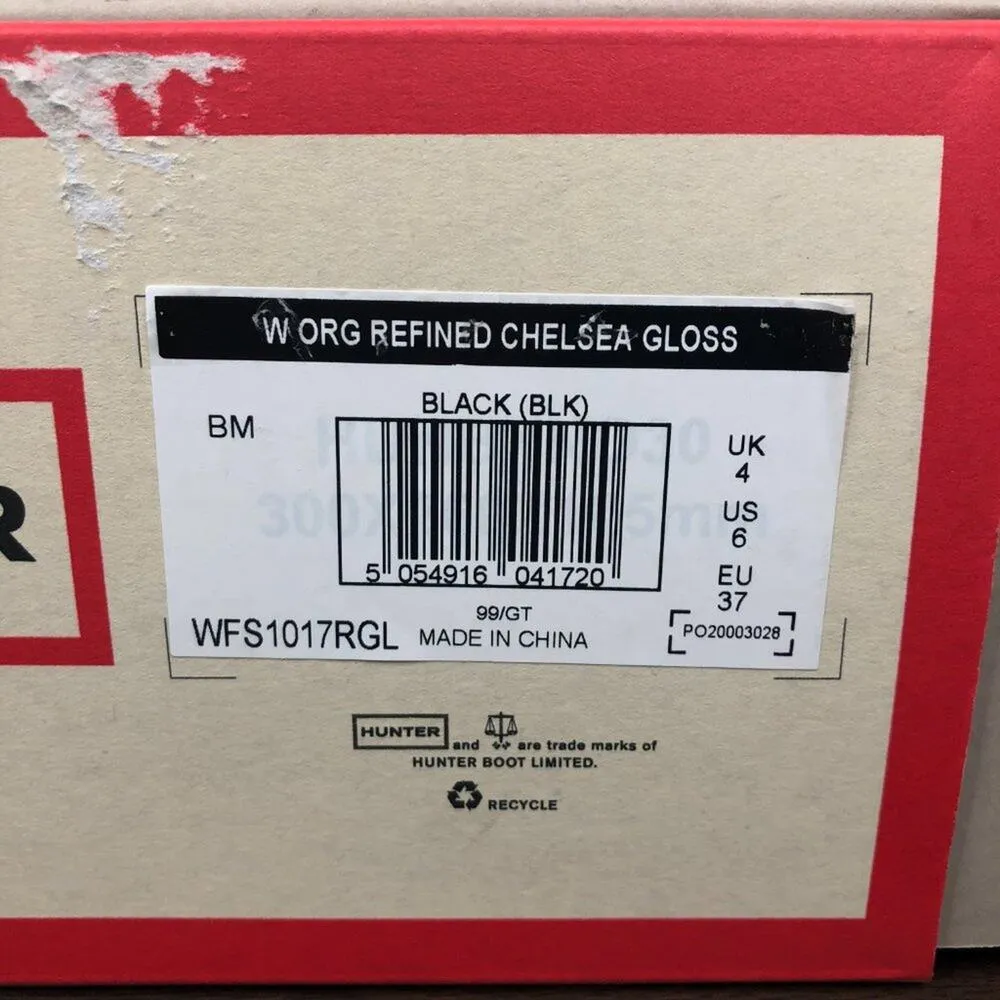 NEW Hunter Original Refined Chelsea Black Glossy Ankle Boots Women's 6 - Image 6