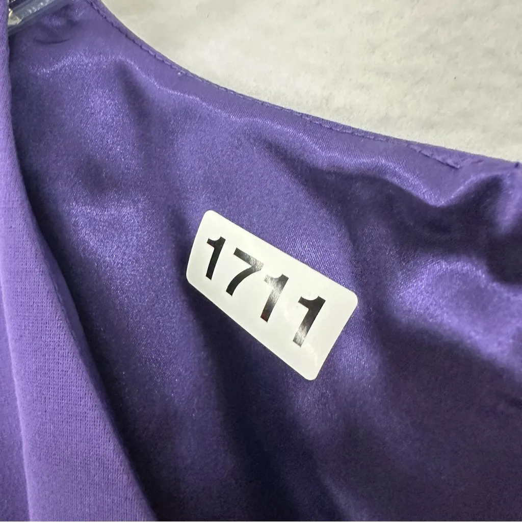 Elie Tahari Sleeveless Midi V Neck Dress Cocktail Womens Large Purple - Image 9