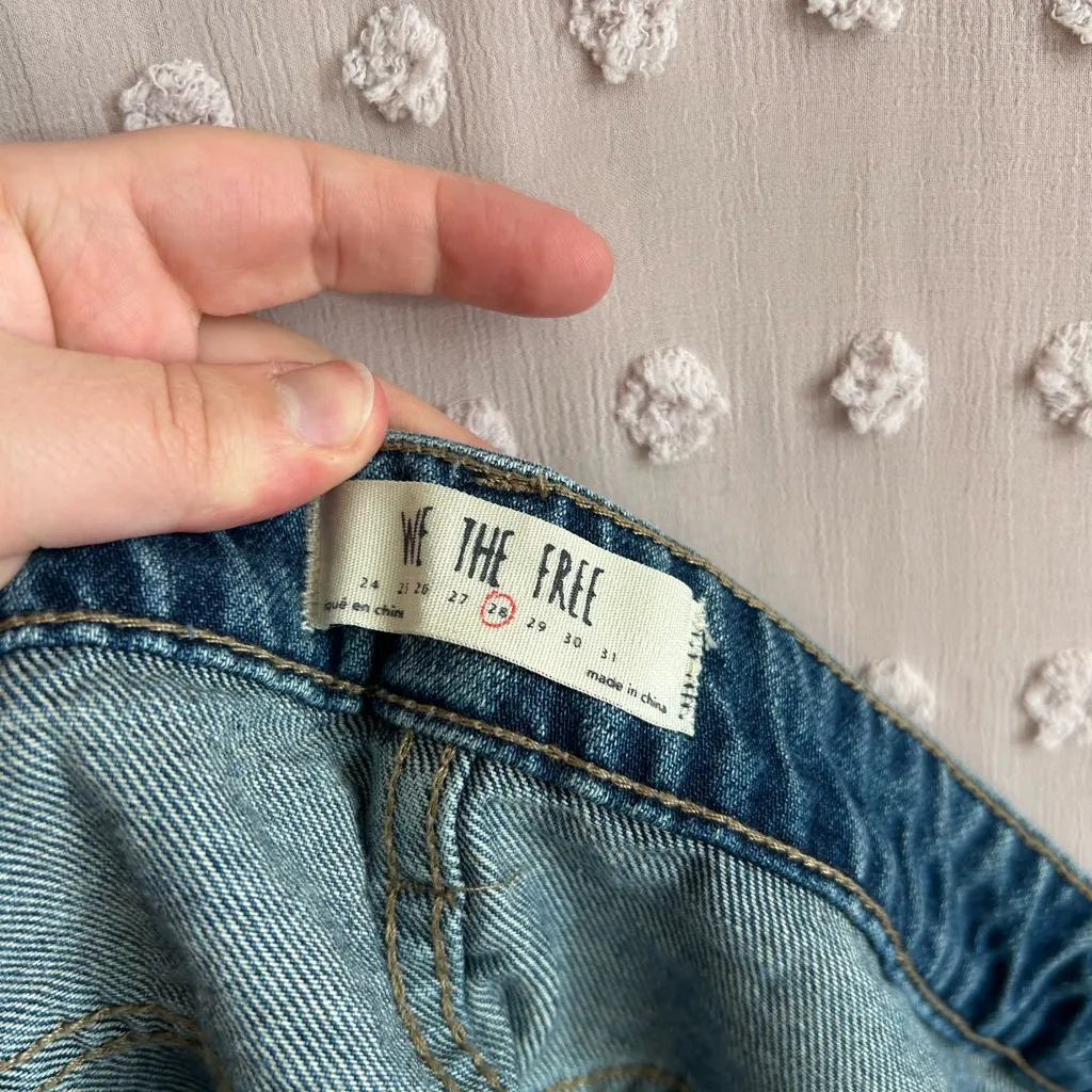 Free People We the Free People Denim Zipper Detail Mini Skirt Sz 28 - Image 3