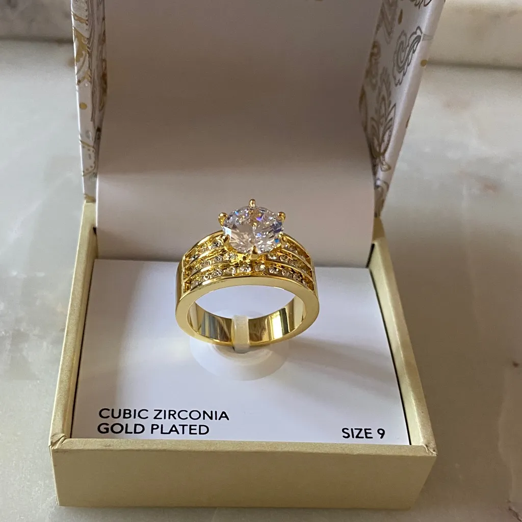 NWT Charter Club
Crystal Triple-Row Ring in Fine Silver Plate or Gold Plate. - Image 2