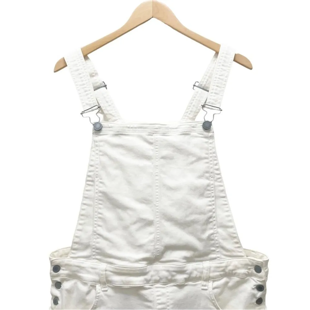 Rebecca Minkoff Shlee Dungarees White Cutoff Denim Shortalls Women’s Size Large - Image 5