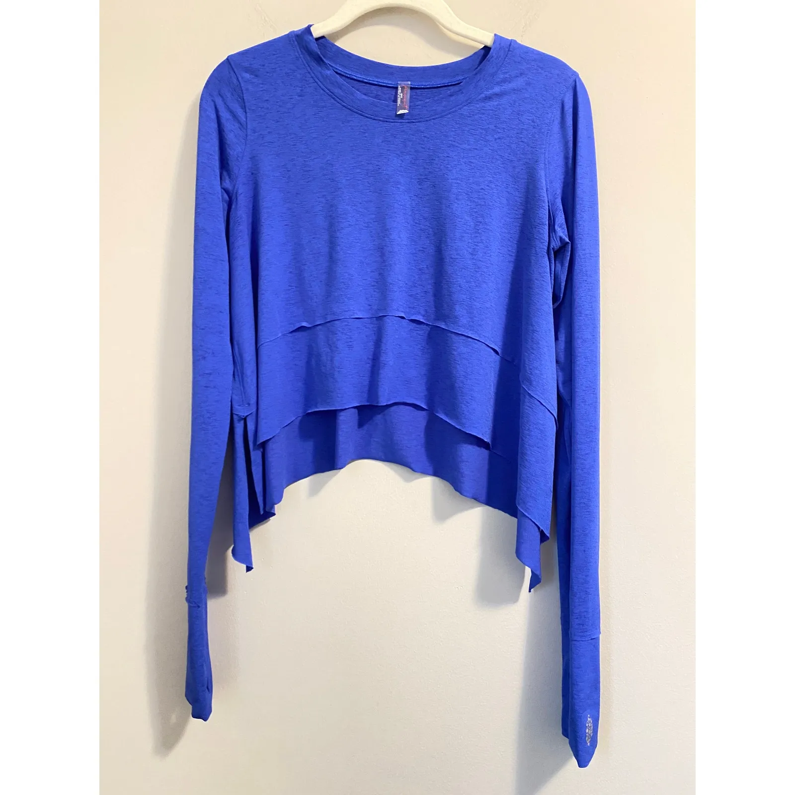 NWOT Free People‎ Movement Tempo Long Sleeve Pullover Top in Electric Blue sz XS - Image 2