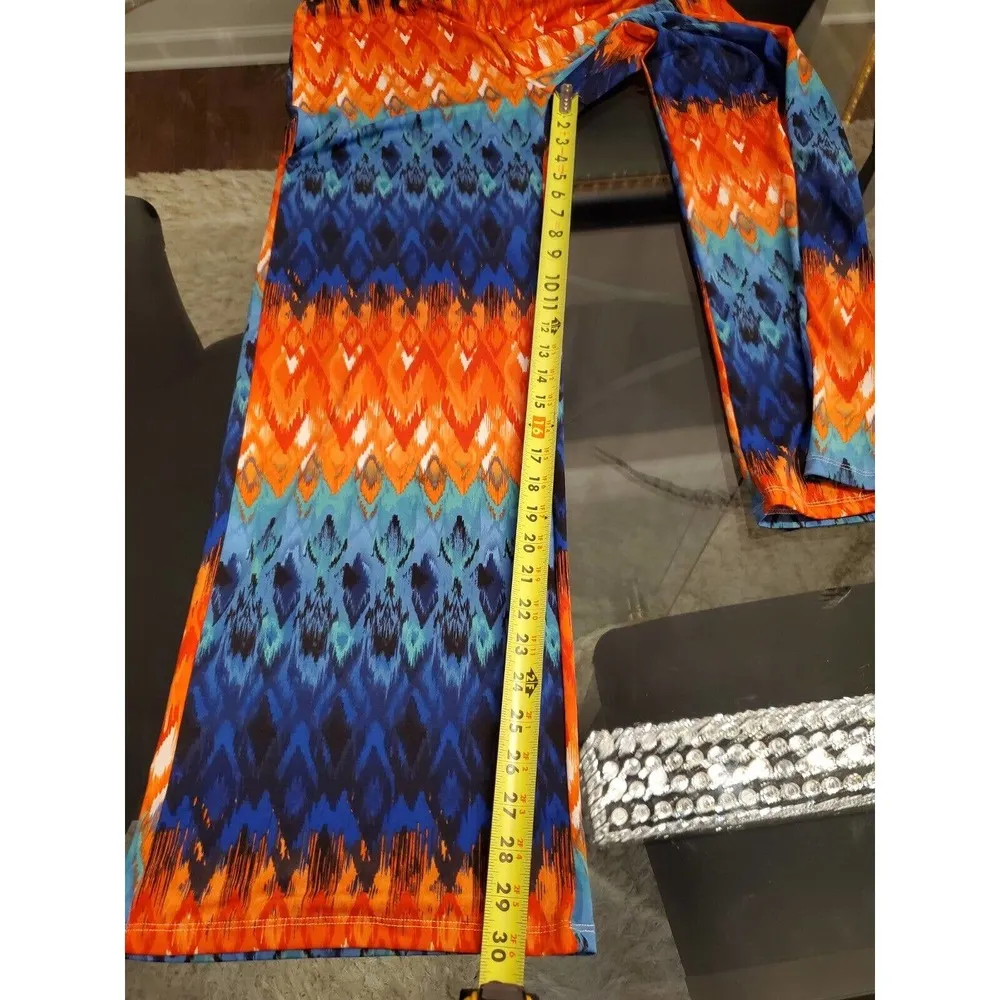 Violet b. Palazzo Multicolor Polyester Mid Rise Wide Legs Comfort Waist Pant S - Image 9