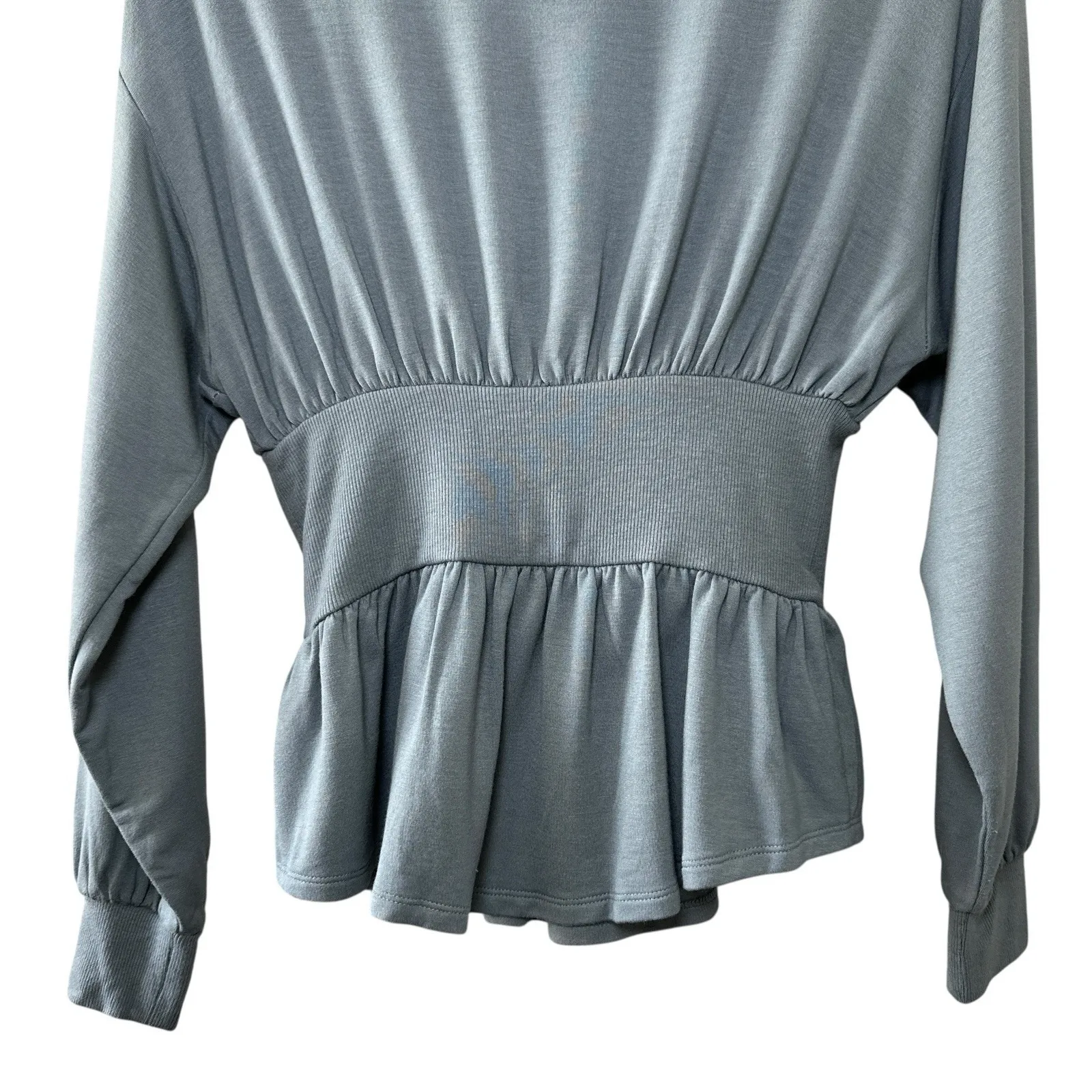 Express One Eleven Womens S Gray Lace-Up Corset Peplum Top Soft Stretch Casual - Image 10