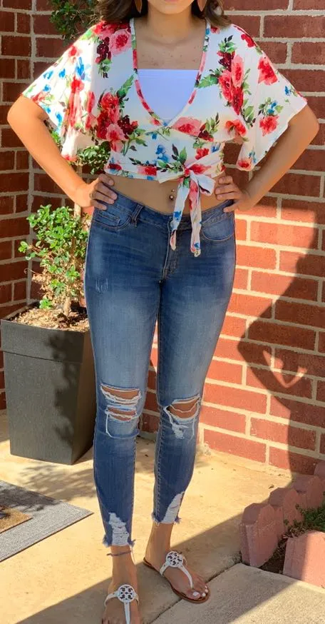 Off White Floral Top - Image 3