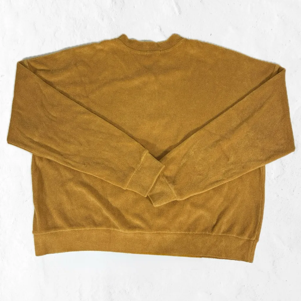 DONNI. Terry Henley Sweatshirt Honey Medium NWT Relaxed Orange - Image 8