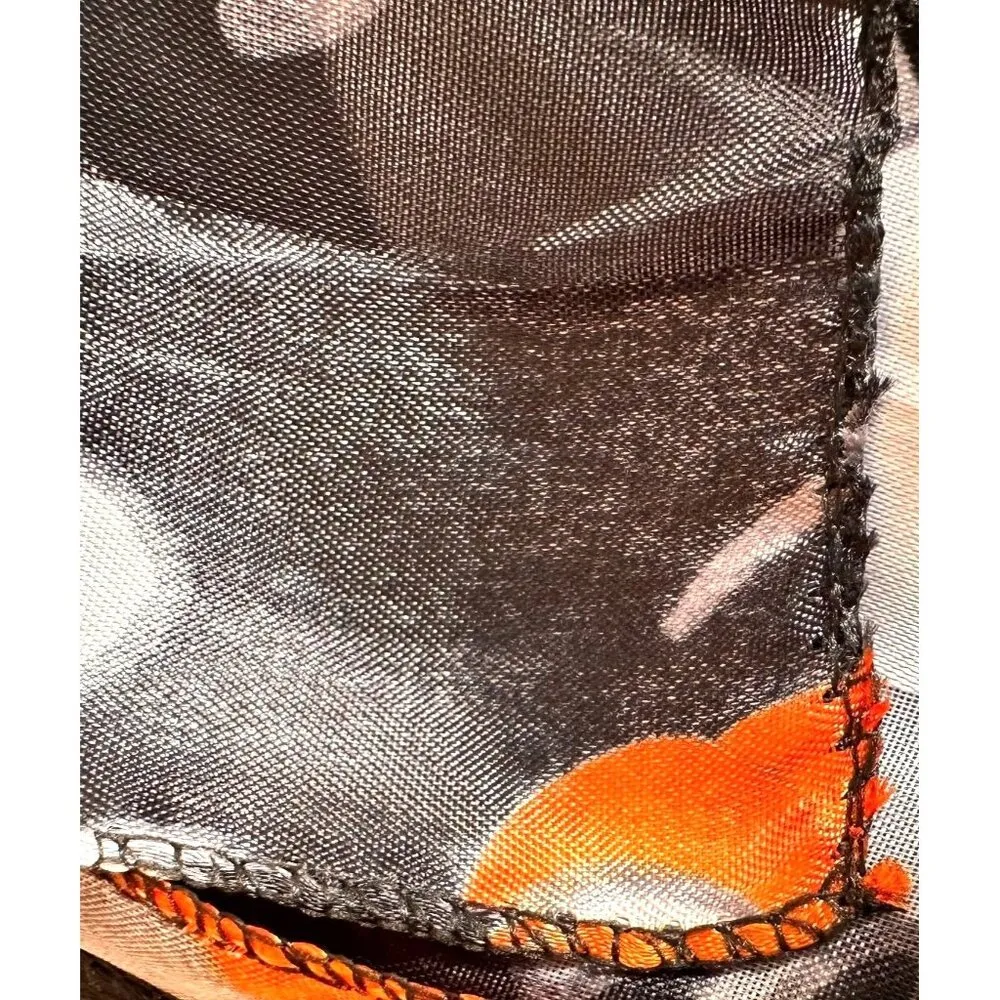 Halloween Scarf Black Gray Cat Ghosts Jack O Lantern Festive Spooky Deco… - Image 12