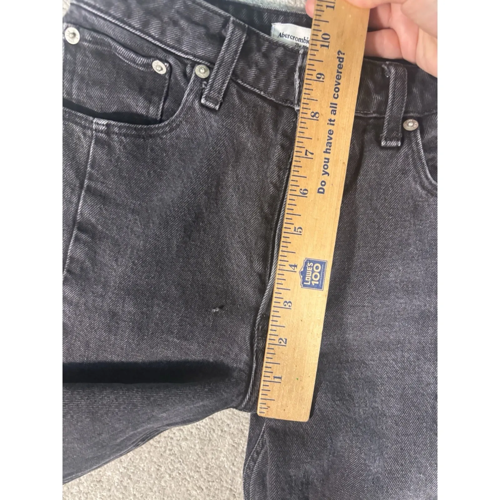Abercrombie & Fitch Jeans Women's 24/00 Black Denim Curve Love The Mom High Rise - Image 10