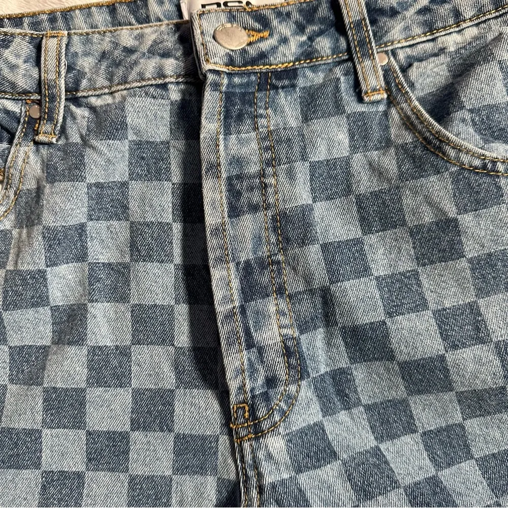 RSQ x Tillys Checkerboard Denim Straight Leg Jeans in Blue Medium Wash - Size 29 - Image 10