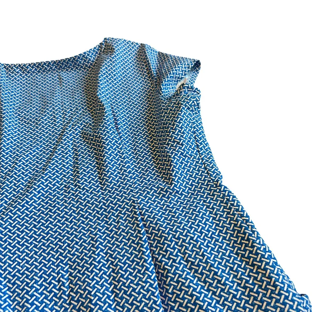 J. McLaughlin Emma Dress Blue White Catalina Cloth Beach Stretch Size Large - Image 7