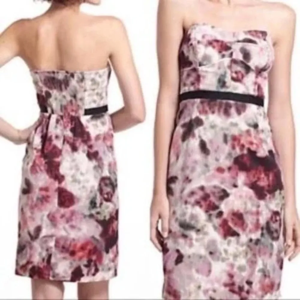 Moulinette Soeurs Pink Red Strapless Sheath Dress sz 4 - Image 8