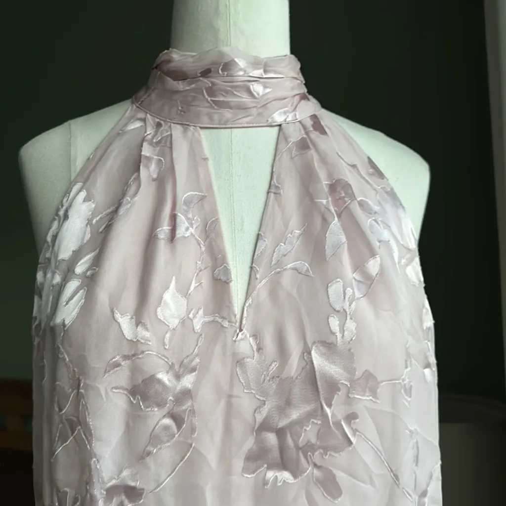 Silk-Blend Floral-Burnout Top - Image 3