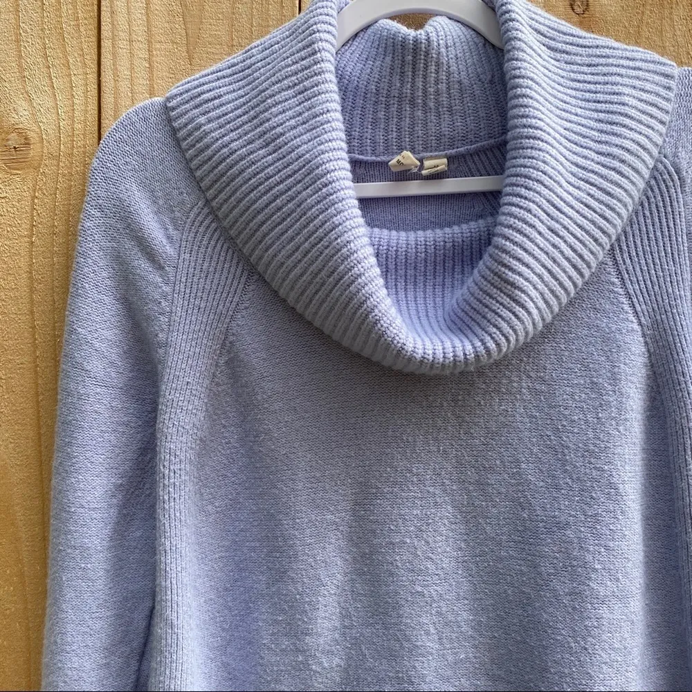 Anthropologie Moth Brenta Cowl Neck Pullover light purple sweater knit - Image 2