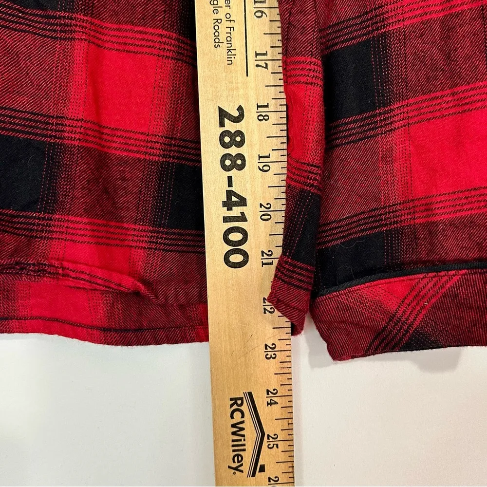Madewell Women’s Flannel Button Down Pajama Top Red Size Small EUC - Image 7