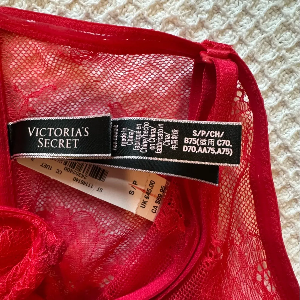 NWT New Victorias Secret Sexy Long Line V Neck Red Corset Bra Bralette sz small - Image 6