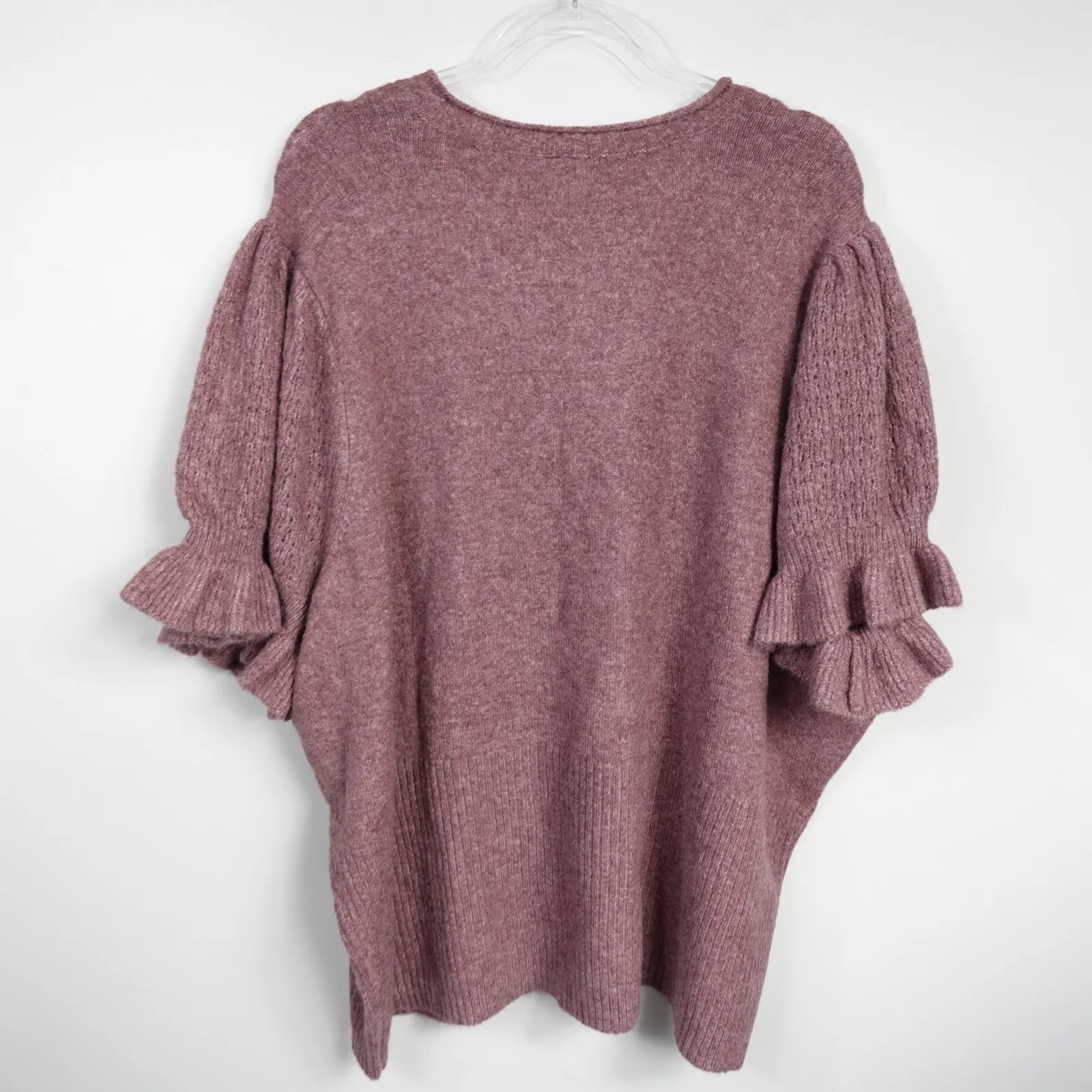 Torrid Vegan Cashmere V-Neck Ruffle Elbow Sleeve Pullover Sweater Size 6 6X 30 - Image 7