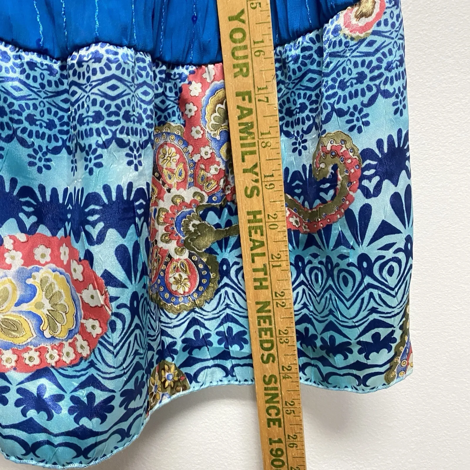 Vintage Y2K Extraordinary Skirt Fairy XL Turquoise Blue Tiered Feminine Festival - Image 8