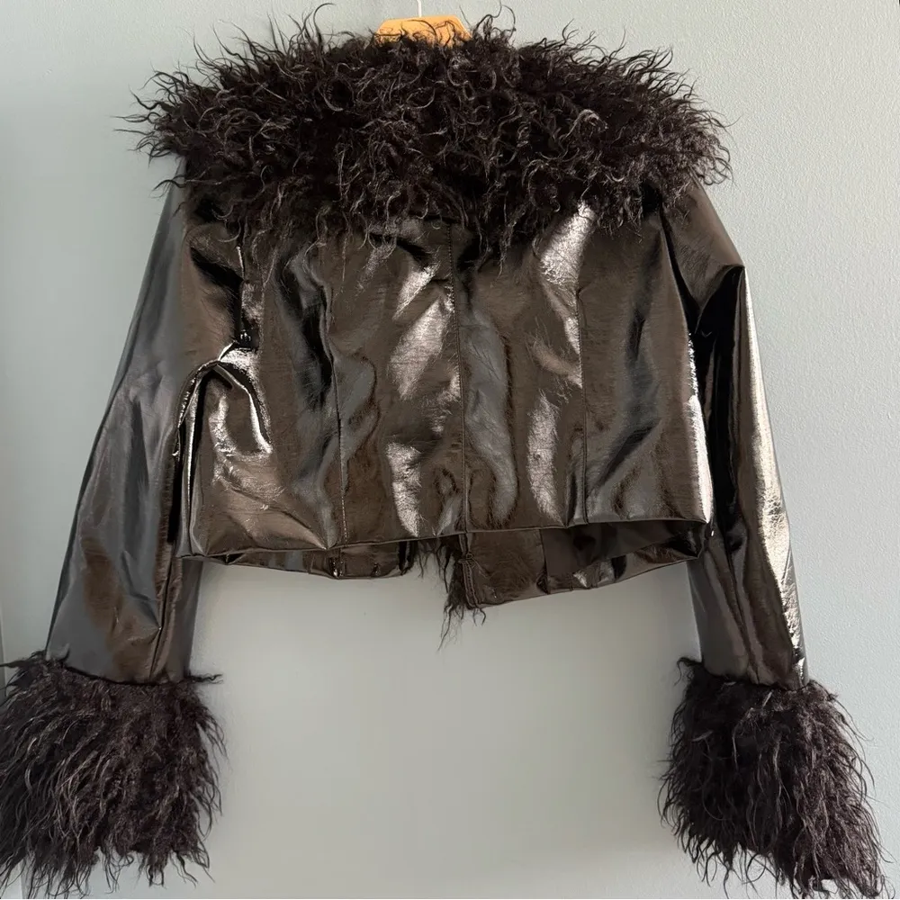 Shein Autumn Faux Shearling Fluffy Short Fitted Jacket - Image 6